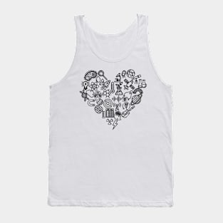 Funny Science, I love Nerds, Science Heart, You Energy, Scientist Tank Top